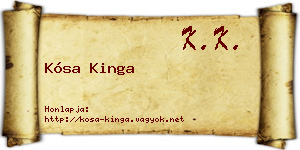 Kósa Kinga névjegykártya